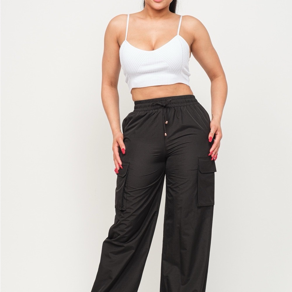 Hera Collection Black Wide Leg Cargo Pants